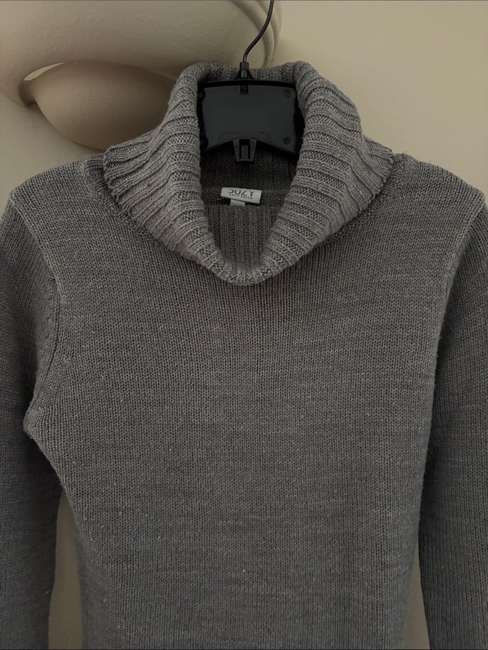 Suzy Shier Gray Cowl Neck Sweater - Picture 2 of 13